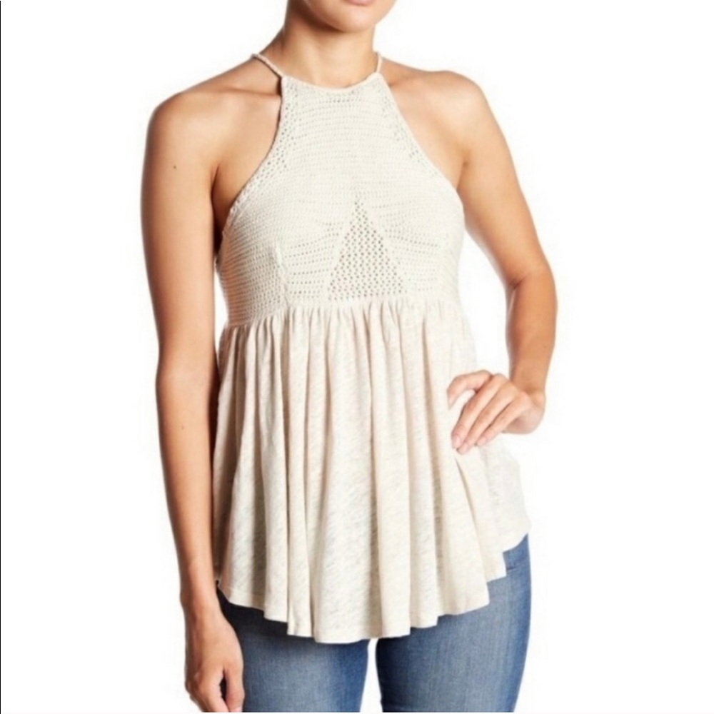 Free people crochet halter top